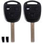 ECCPP Replacement fit for Uncut Keyless Entry Remote Key Fob Lexus LS430/ ES330 HYQ12BBT (Pack of 2)