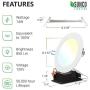 Sunco Lighting 24 Pack 6 Inch Slim LED Downlight with Junction Box, Select from 5 Colors (2700k/3000k/3500k/4000k/5000k), 14W=100W, 850 LM, Dimmable, Selectable Recessed Fixture, IC Rated - UL