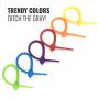 Reusable Silicone Cable Twist Ties Organizer Perfect for Cord Management, Electronics Wire Strips, Kitchen, Garden Rubber Wraps and Gear Zip Tie Straps (7 inches, Non-Velcro) 30-Pack - Blue