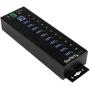 StarTech.com 10 Port USB 3.0 Hub - Industrial Grade - ESD/Surge Protection - Powered & Mountable USB Expander Hub (ST1030USBM),Black