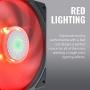 Cooler Master SickleFlow 120 V2 Red Led 120mm Square Frame Fan with Air Balance Curve Blade Design, Sealed Bearing, PWM Control for Computer Case & Liquid Radiator