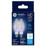 GE Reveal HD+ 60W Replacement LED Chandelier Light Bulbs, 2-Pack, Clear, Blunt Tip, Candelabra Base LED Light Bulbs, E12 Bulb, BC