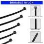 Each 100 Pack KOOWIN 4+6+8+12 Inch Self-Locking Eco-Friendly Black Nylon Plastic Cable Zip Ties Assorted Sizes Heavy Duty Wire Tie Wraps for Home, Office, Garden, Garage, Workshop (400pcs)