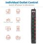 Tripp Lite 7 Outlet (6 Individually Controlled) Surge Protector Power Strip, 6ft Cord, Black, Lifetime Limited Warranty & $25K INSURANCE (TLP76MSGB)