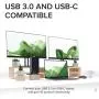 Plugable USB 3.0 and USB-C Dual 4K Display Docking Station with DisplayPort and HDMI for Windows and Mac (Dual 4K DisplayPort & HDMI, Gigabit Ethernet, Audio, 6 USB Ports) Vertical