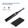 Black Electric Toothbrush Rechargeable for Adults 5 Modes Sonic Toothbrush with 2 Mins Timer and 4 Replacement Brushheads