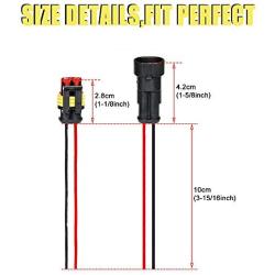 HIFROM 10 Kit (2 + 3 + 4 Pin) Car Male & Female Waterproof Electrical Connectors Plug Socket Kit With 10cm Wire AWG Gauge Marine
