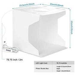 Light Box Photography, nezababy 9x9 Photo Light Box 72 LED Dimmable Lights Portable Folding Studio Light Box with 6 Colors EVA Backdrops Photography Light Box