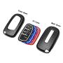 TANGSEN Smart Key Fob Personalized Case Protective Cover for DODGE RAM for JEEP CHEROKEE 3 4 5 Button Keyless Entry Remote 3D Carbon Fiber ABS Plastic Emboss Silicone Rubber