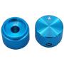 Taiss / 2pcs Blue Aluminum Rotary Electronic Control Potentiometer Knob For 6 mm Diameter Shaft, Volume Control Knobs, Audio knob, Guitar Knobs，Switch Knob, 20mm dia. x 15.5mm height