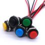 weideer 5pcs 16mm Momentary Push Button Switch SPST AC250V/3A AC125V/6A ON Off 2 Pin Mini Self-Reset Round Plastic Switch(5 Colors) with Pre-soldered Wires R13-507-5-X