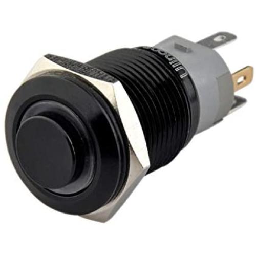 Ulincos Latching Pushbutton Switch U16F2 1NO1NC SPDT ON/Off Black Metal Shell with Orange LED Ring Suitable for 16mm 5/8'' Mounting Hole (Orange)