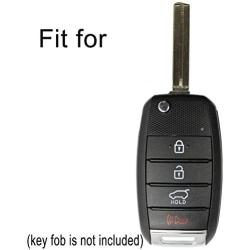 Coolbestda Rubber 4buttons Flip Key Fob Cover Case Keyless Entry Jacket Protector Holder for Kia Sorento Sportage Rio Soul Forte Optima Carens Red （Not Fit Smart Key Fob）