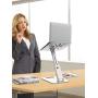Laptop Stand for Desk, Height Adjustable up to 20'' Sit to Stand Ergonomic Computer Stand, Laptop Riser Laptop Holder, Tall Laptop Stand for MacBook, Laptops 10-17'', Silver