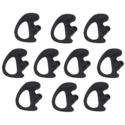 10 Left Medium Black Flexible SEMI Custom Ear Mold Insert Rubber Gel EARPIECE Police Patrol Duty Gear…