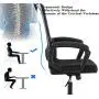 Smugdesk Ergonomic Office Chair with Adjustable Headrest, Breathable Skin Friendly Mesh Swivel Chair, Desk Chair, Computer Task Chair (Black)