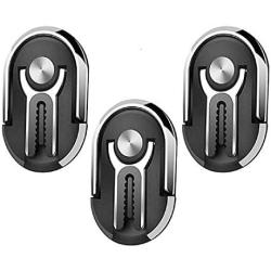 HENGBANG Multipurpose Phone Bracket, Phone Ring Holder - Two in ONE Multipurpose Mobile Phone Bracket Holder Stand 360 Degree Rotation for Car Home, Multiple-Angle Car Phone Mount(3Pcs Black)