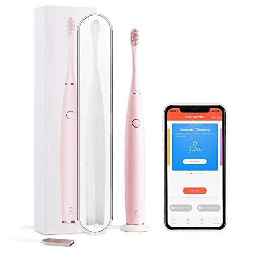 Oclean One Electric Toothbrush 42,000 VPM Sonic Cleaning, 3.5H Charge 60 Days Battery Life, 3 Brushing Modes, 4 Intensity Settings, Smart Rechargeable Toothbrush for Adults with Travel Case Included