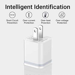 USB Wall Charger, LUOATIP 3-Pack 2.1A/5V Dual Port USB Cube Power Adapter Charger Plug Charging Block Replacement for Phone Xs/XR/X, 8/7/6 Plus, Samsung, LG, HTC, Moto, Android Phones