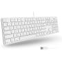 Macally Slim USB Wired Keyboard - Full Size 104 Key Layout & 16 Shortcut Keys - Plug & Play Keyboard for Mac and Windows PC - Scissor Keycaps for Smooth Typing - Mac Wired Keyboard with Numeric Keypad