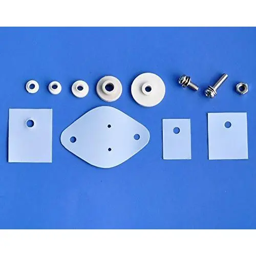 Electronics-Salon Silicon Insulator Bushing Screw and Nut Assortment Kit, Insulator TO-220 TO-247 TO-3P TO-3, Bushing TO-220 TO-220D TO-3 TO-3C TO-3E, Screw M3x8mm M3x12mm, Nut M3.