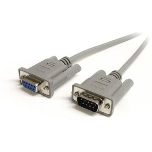StarTech.com 3 ft / 91cm Straight Through Serial Cable - DB9 Male to Female Serial Extension Cable 3ft (MXT1003), Gray