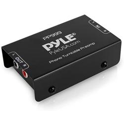 Pyle Phono Turntable Preamp - Mini Electronic Audio Stereo Phonograph Preamplifier with RCA Input, RCA Output & Low Noise Operation Powered by 12 Volt DC Adapter - PP999