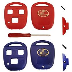 for Lexus Key Fob Shell,Replacement Key Case Housing Keyless Entry Remote Key Fob with Stickers Fit for Lexus GS300 GS400 GS430 GX470 IS300 LS400 LS430 LX470 RX300 RX330 (1 Red+1 Blue)