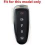 WFMJ Black Leather Remote Smart 5 Buttons Key Cover Case Fob for Ford Edge Escape Explorer Focus Flex Taurus Fusion