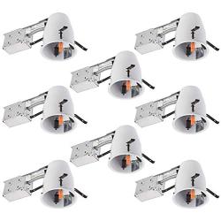 LUMINOSUM 4 Inch Remodel Recessed Can, Air Tight IC Housing, with TP24 Connector and E26 Socket, UL-Listed, 8-Pack