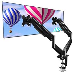 Suptek Dual Monitor Mount Stand-Height Adjustable Gas Spring Monitor Arm Desk Mount for 2 Computer Screens 17 to 27 inches - Each Arm Holds up to 13.2lbs(MD8SP)