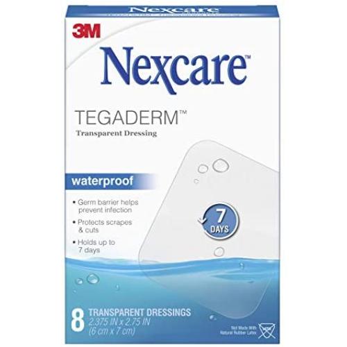 Nexcare Tegaderm Waterproof Transparent Dressing, Film, The #1 Hospital Brand, 8 Ct, 2-3/8 In X 2-3/4 In