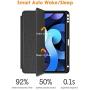 DTTO Case for iPad Air 4 2020, iPad 10.9 Case, Double-fold Folio Stand Shockproof TPU Back Cover with Built-in Apple Pencil Holder - Auto Wake/Sleep and Multiple Viewing Angles, Dark Black