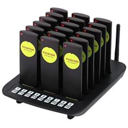BYHUBYENG Social Distancing Buzzer Restaurant Pager System with 18Pcs Coaster Pagers Long Range Wireless Calling System for Clinic Food Truck Church