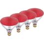 Dysmio Lighting 100 Watt BR38 Incandescent Flood Light Bulb Red Light, 4 Pack