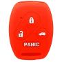 WERFDSR Sillicone key fob Skin key Cover Keyless Entry Remote Case Protector Shell for Honda Accord Civic CRV EX SE Element Pilot 4 button smart remote red