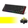 DK61E 60% Mechanical Gaming Keyboard with Fastest Yellow Gateron Optical Switch, RGB Backlit Wired PBT Keycap Waterproof Type-C Compact 61 Keys Computer Keyboard with Full Keys Programmable by DIERYA