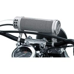 Kuryakyn 2719 MTX Road Thunder Weather Resistant Motorcycle Sound Bar Plus: 300 Watt Handlebar Mounted Audio Speakers with Bluetooth, USB Power Charger, Satin Silver
