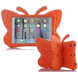 iPad case for Kids, Feitenn 3D Cartoon Butterfly Non-Toxic EVA Light Weight Kid Proof Shockproof case with Kickstand for ipad 5/ ipad 6 /ipad pro 9.7/ New iPad 2017 case (Orange)