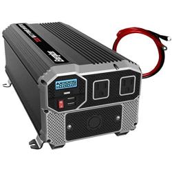 Energizer 3000 Watts Power Inverter, 12V to 110 Volts Modified Sine Wave Car Inverter, Dual AC Outlets, 2 USB Ports 2.4A ea and Hardwire Kit, Battery Cables Included - METLab Approved Under UL STD 458