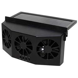 Tonquu Solar Powered Car Ventilator, Solar Powered Car Exhaust Fan, Car Radiator,Eliminate The Peculiar Smell Inside The Car and Can Be Used for General Types of Cars(Black)