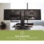 Uprite Ergo Sit2Stand Desktop Height Adjustable Workstation - Dual Monitor - Black/Black