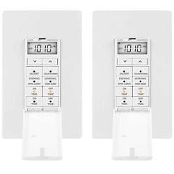 UltraPro 24-Hour Digital In-Wall Timer 2 Pack, 4 Programmable, Override Button, Door Cover, Presets/Countdown, Ideal for Indoor, Lamps, LED, Seasonal Lighting, 47941