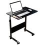 sogesfurniture Mobile Side Table 23.6 InchesTablet Wheels Mobile Laptop Computer Desk Adjustable Movable Laptop Computer Stand for Bed Sofa,Black BHUS-05-1-60BK
