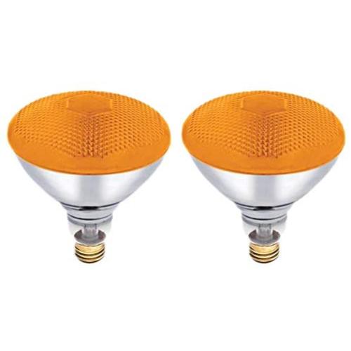 Dysmio Lighting 100 Watt 120 Volt Flood BR38 E26 Incandescent Light Bulb Amber 2 Pack