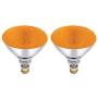Dysmio Lighting 100 Watt 120 Volt Flood BR38 E26 Incandescent Light Bulb Amber 2 Pack