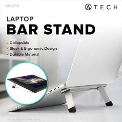 ATECH Laptop Bar Stand Foldable Portable Lightweight Aluminum Laptop Table Stand (Space Gray)