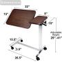 Medical Deluxe Tiltable Overbed Bedside Table w One-Touch Height Adjustment Feature (Hospital and Home Use)