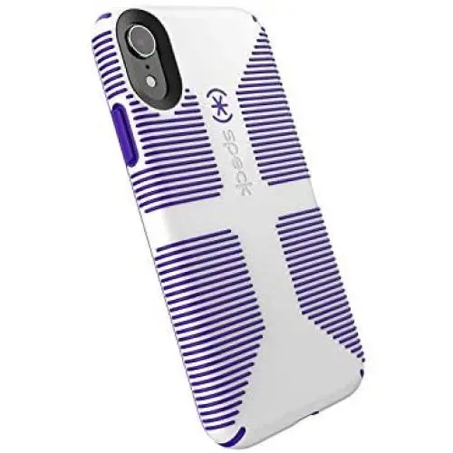 Speck Products CandyShell Grip iPhone XR Case, White/Ultraviolet Purple