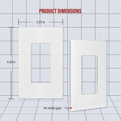 ENERLITES Screwless Decorator Wall Plates Child Safe Outlet Covers, Size 1-Gang 4.68'' H x 2.93” L, Unbreakable Polycarbonate Thermoplastic, SI8831-W, Glossy, White